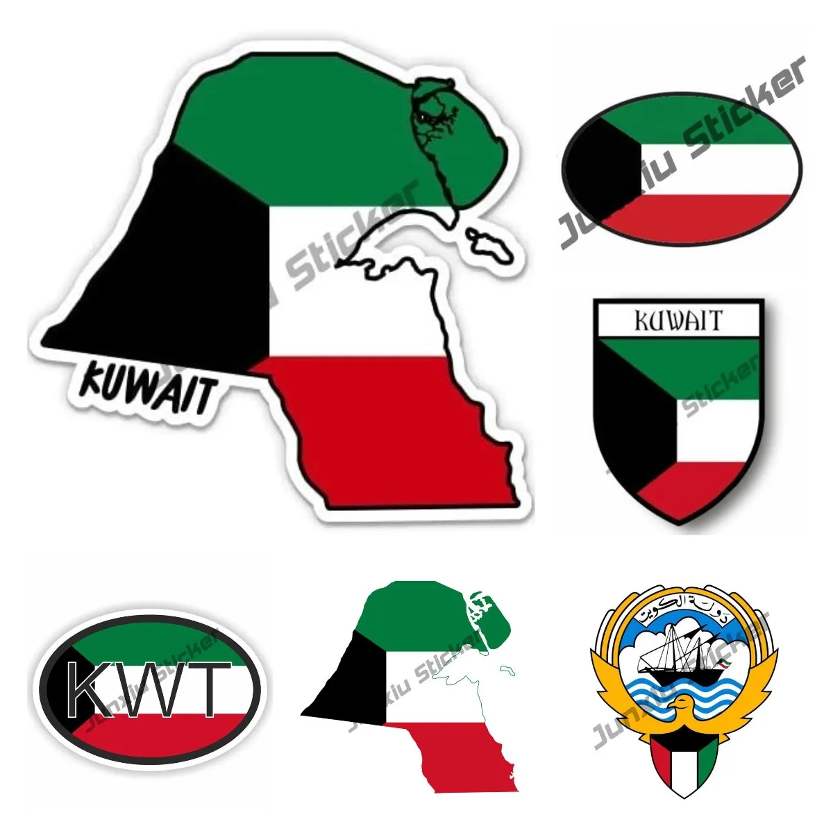 Kuwait Map with Flag Vinyl Sti - Car Accessories Kuwait review and price