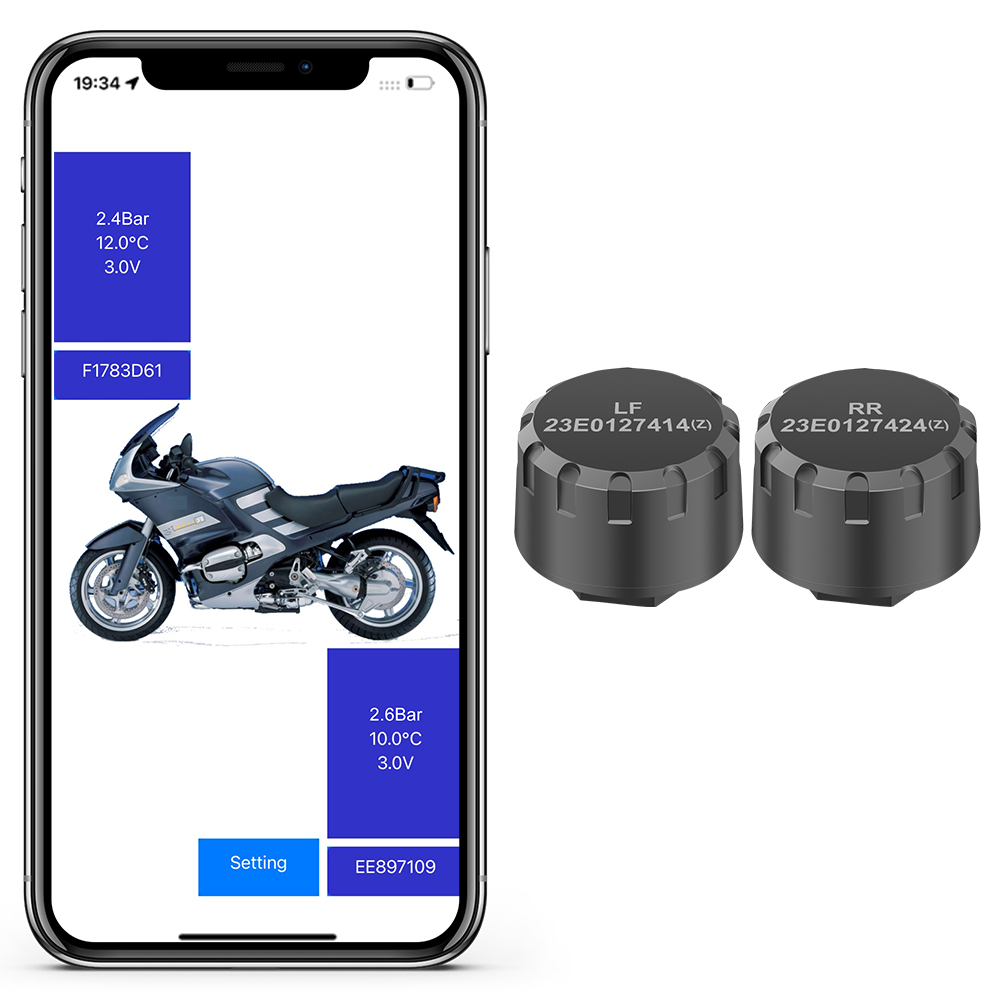 Motorcycle TPMS 2 Sensors Blue - Tire Pressure Monitor review and price