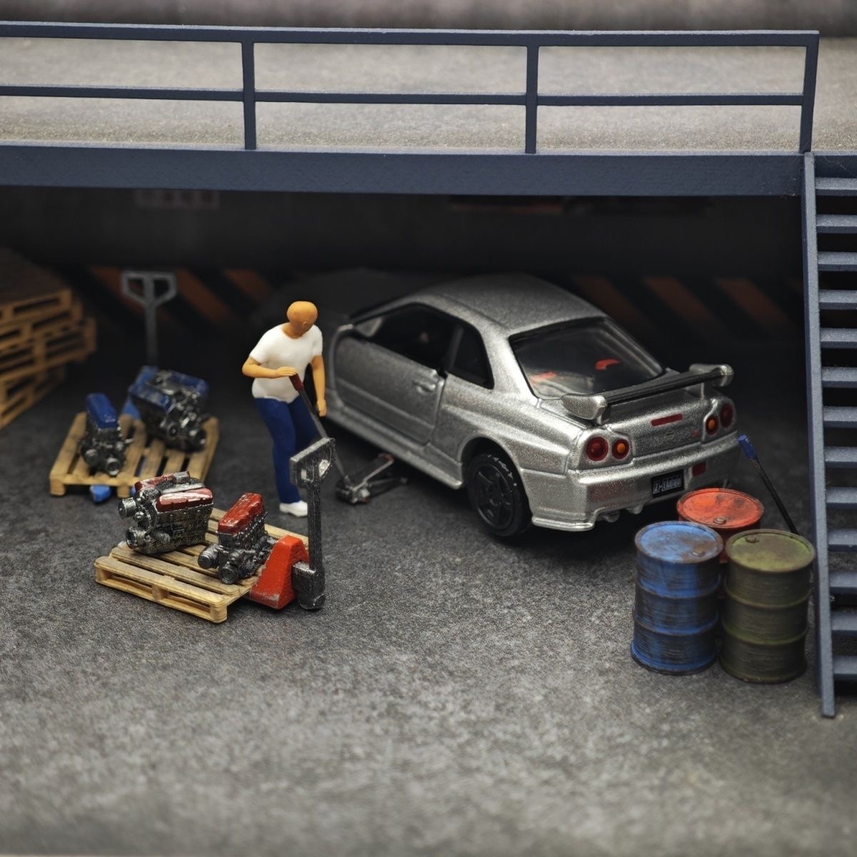 1:64 Car Model Repair Shop Sce - Car Accessories Decoration review and price