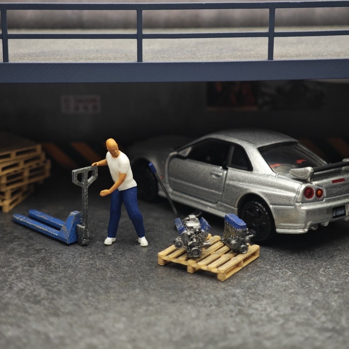 1:64 Car Model Repair Shop Sce - Car Accessories Decoration review and price