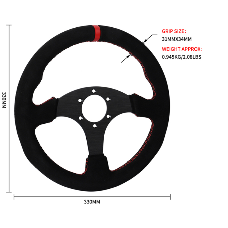 Suede Racing Steering Wheel Su - Car Accessories Logo review and price