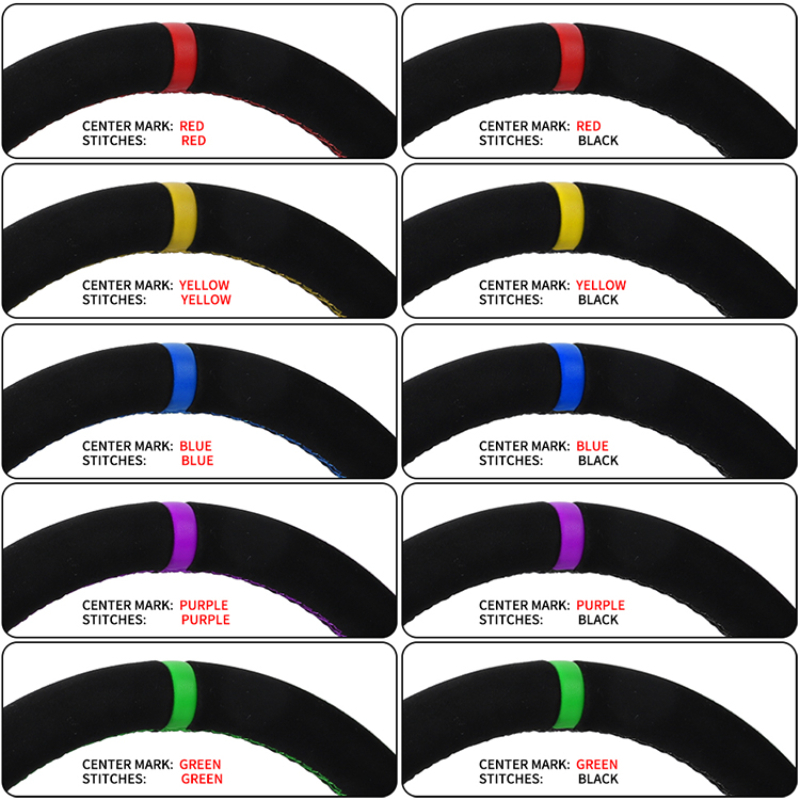 Suede Racing Steering Wheel Su - Car Accessories Logo review and price