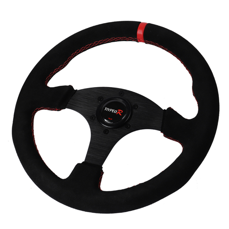 Suede Racing Steering Wheel Su - Car Accessories Logo review and price