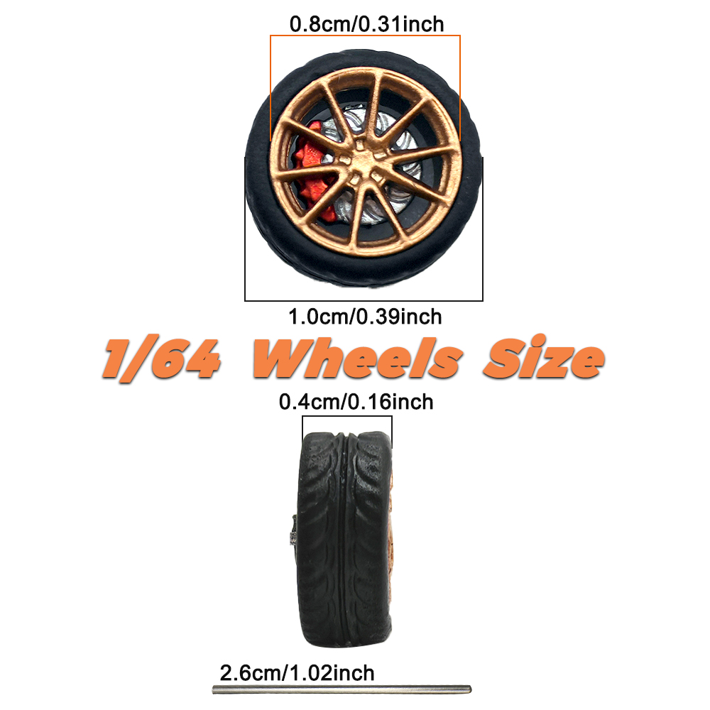 1/64 Model Car Wheels Tires 8  - Car Accessories Toy review and price