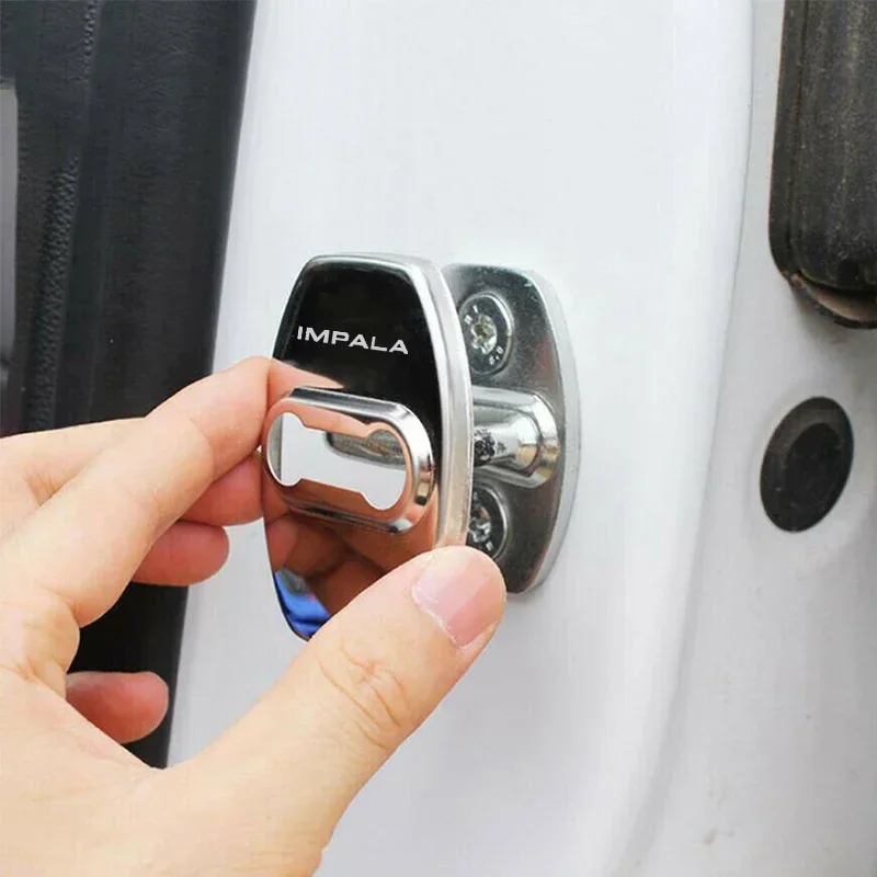 4PCS Stainless Steel Door Lock - Car Accessories Logo review and price